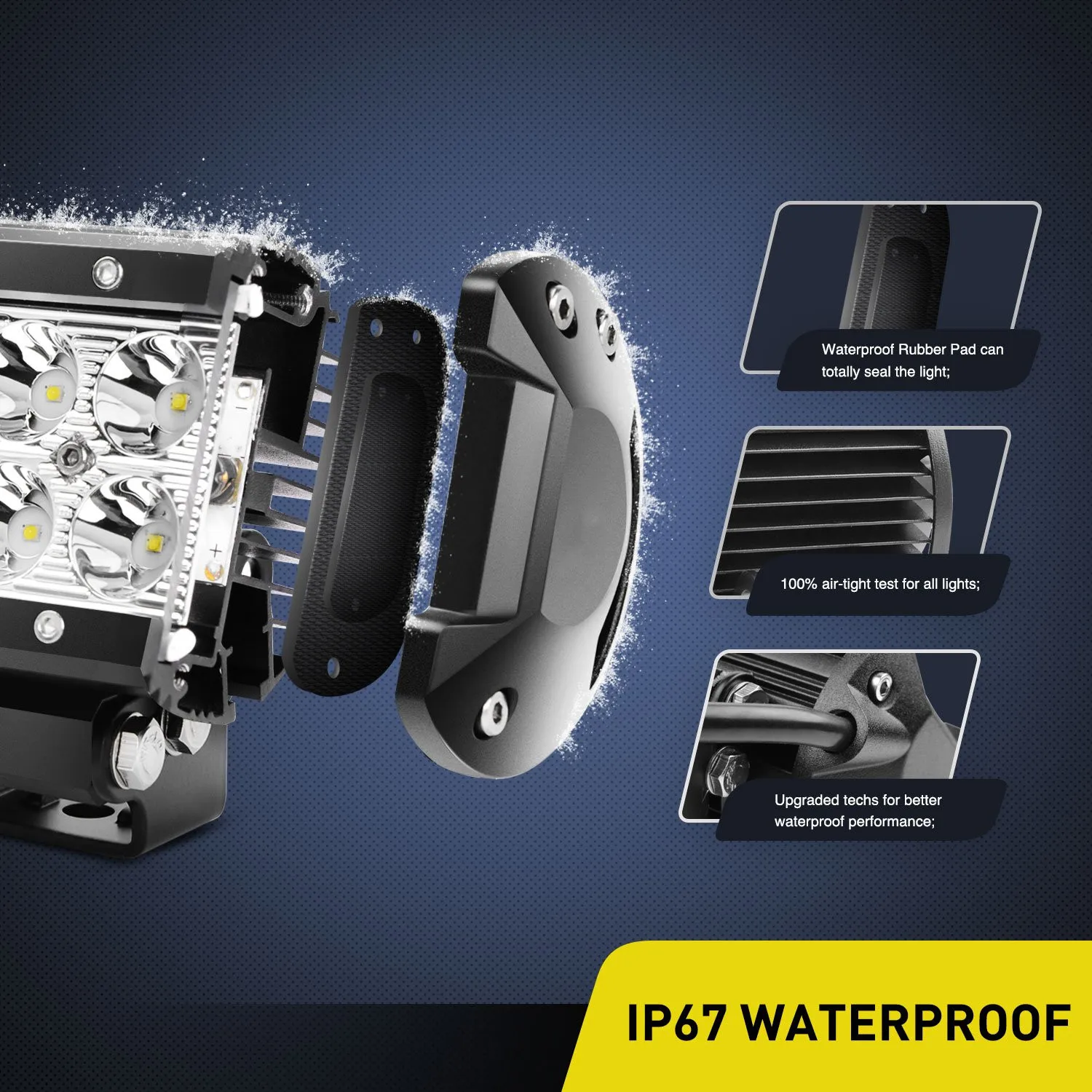 IP67 Waterproof Flood Beam LED Light Bar 4inch 18W for 4x4 Trucks Car ATV