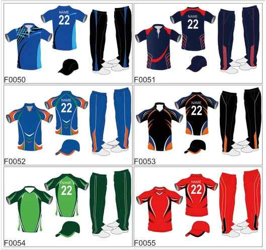 custom the new designs china sublimation cricket uniform set