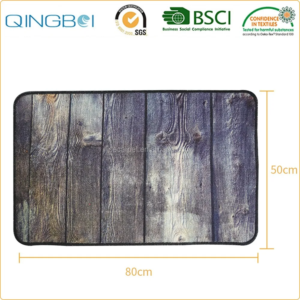 
printed wood grain pattern full overlocking floor carpet 