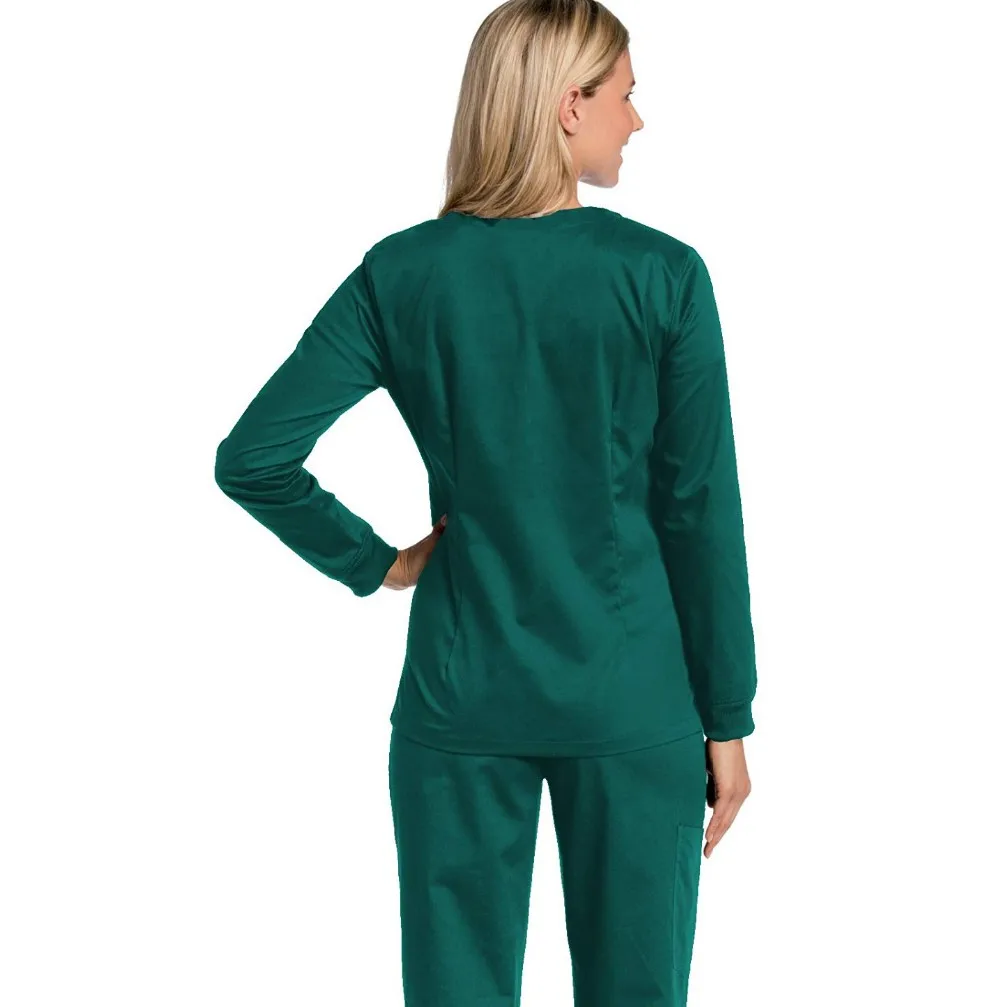 Long sleeves medical scrub suits in healthcare uniforms designs