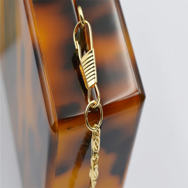 Оптовая продажа, элегантный прозрачный акриловый кошелек, клатч, вечерняя сумка-клатч с леопардовым принтом