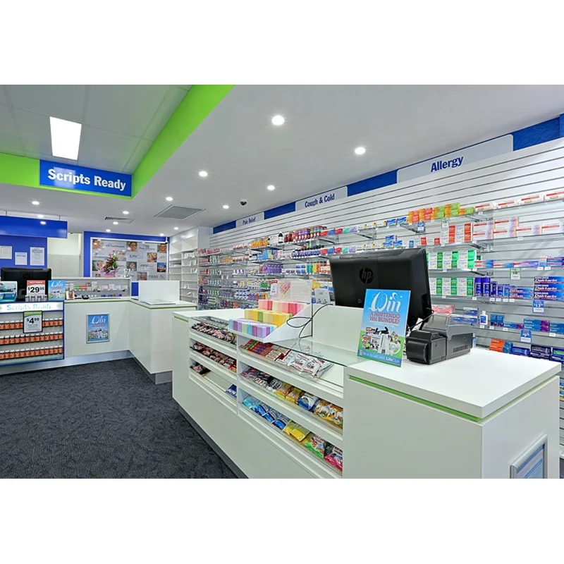 LUX Customized Pharmacy Drugstore Display Furniture Designs And Interior