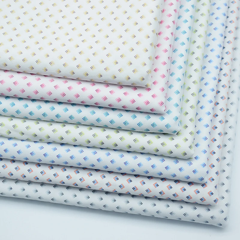 Skygen 100% cotton square dot bangladesh bangkok shirt skirt digital printed shinny cotton sateen shirting fabric