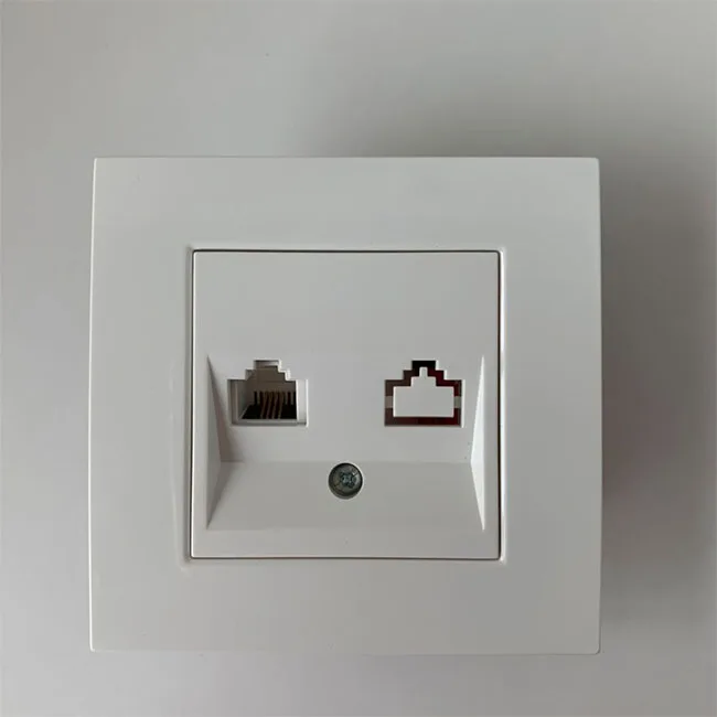 Розетка из поликарбоната стандарта ЕС для ТВ телефонных разъемов оптовая продажа розетка передачи данных штепсельные настенные гнезда rj45 разъем f