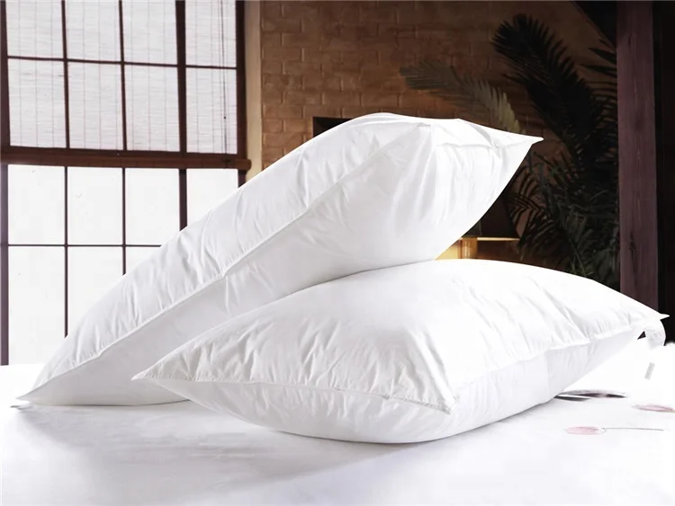 Hot Sale High Quality Feather Pillow /100% Machine Washable White Goose Feather Pillow Almohada GOLD Snowman Rectangle Solid