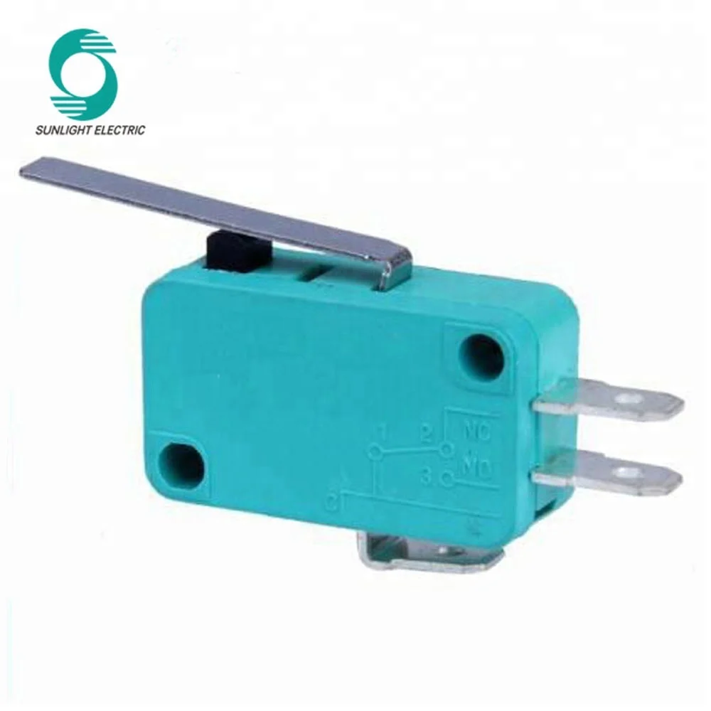 KW7-1 3A 250V постоянный ток мгновенного действия Длинный рычаг зеленый основной микро переключатель