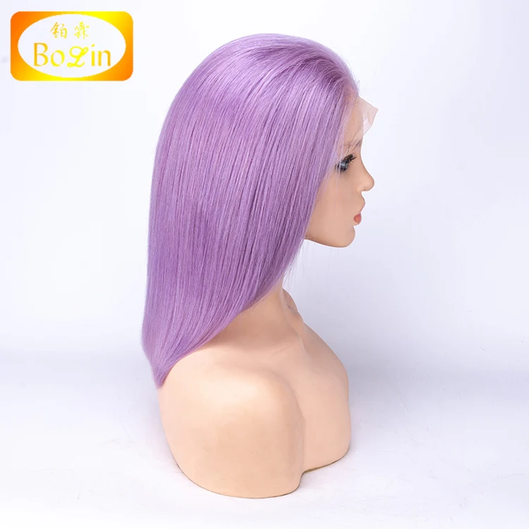 
purple color short bob wigs full lace wig for women 