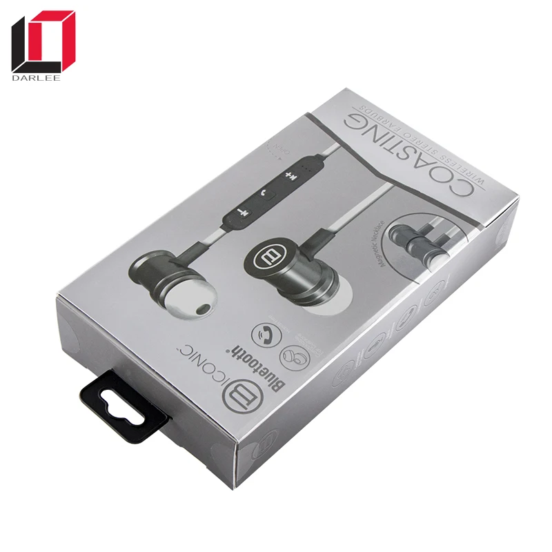 Luxury blister inner tray magnet earphone packing box for headphone