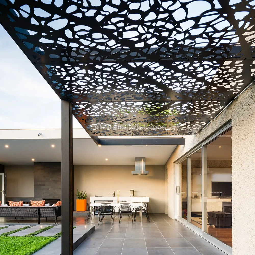 decorative garden corten steel perforated metal sheet screen