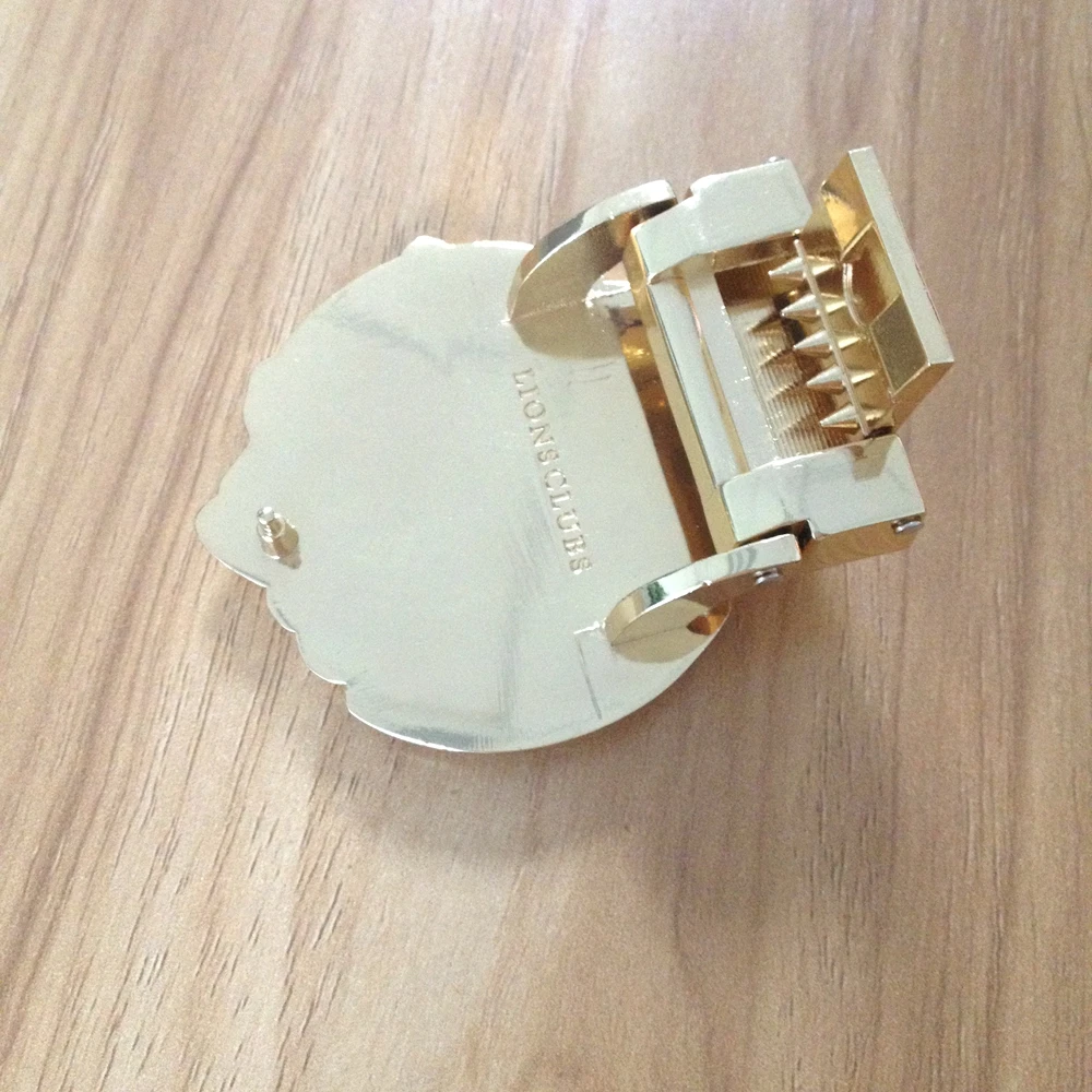 Wedding Souvenir Lions Club Logo Lion Desinge Made Clamp E-friendly Material Custom Business Metal Belt Buckle