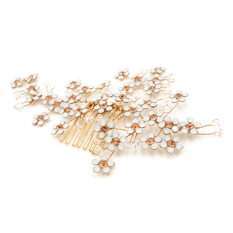 Свадебная расческа для волос со стразами