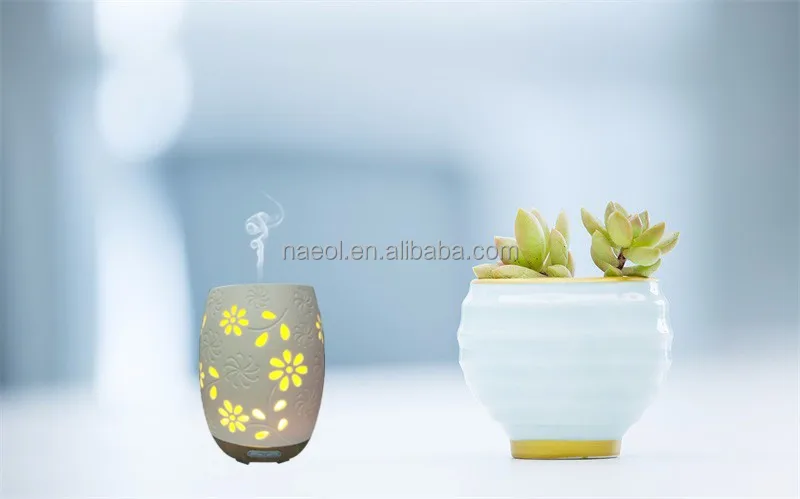 Household decorations ceramic flower essential aroma oil diffuser