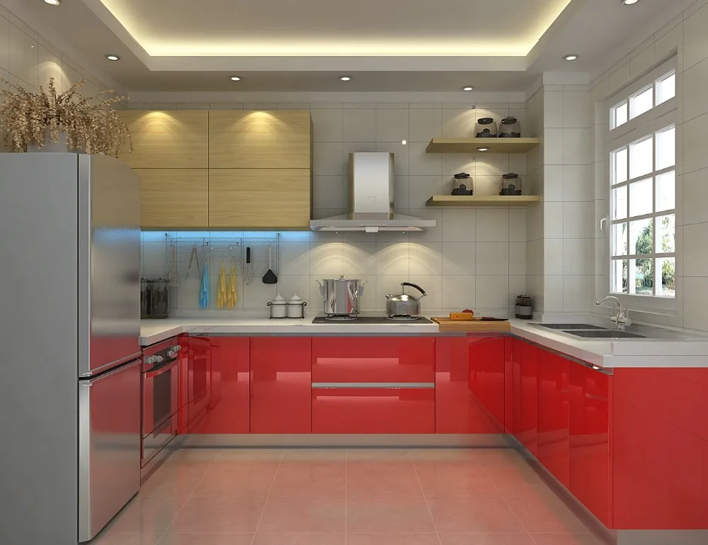 2018 Hangzhou Vermont индивидуальные цветные лаковые современные модульные кухонные шкафы