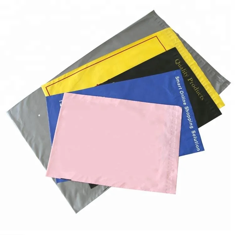 Cheap wholesale clothing shirt shipping Custom order Black printed self sealing plastic packaging postage poly mail bags