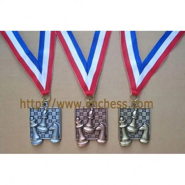 Spinning Chess Medal on Ribbon