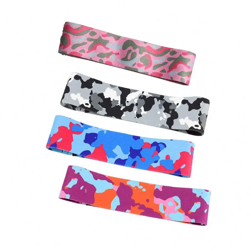 Wholesale Discount Custom Pattern Printed  Yoga Stretching Fitness Soft Non Slip Circle Resistance Hip Band