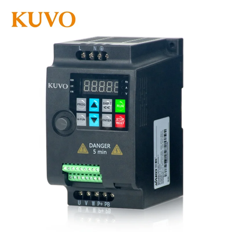  230 В однофазный вход кВт 2HP мини VFD преобразователь частоты переменного тока для управления скоростью