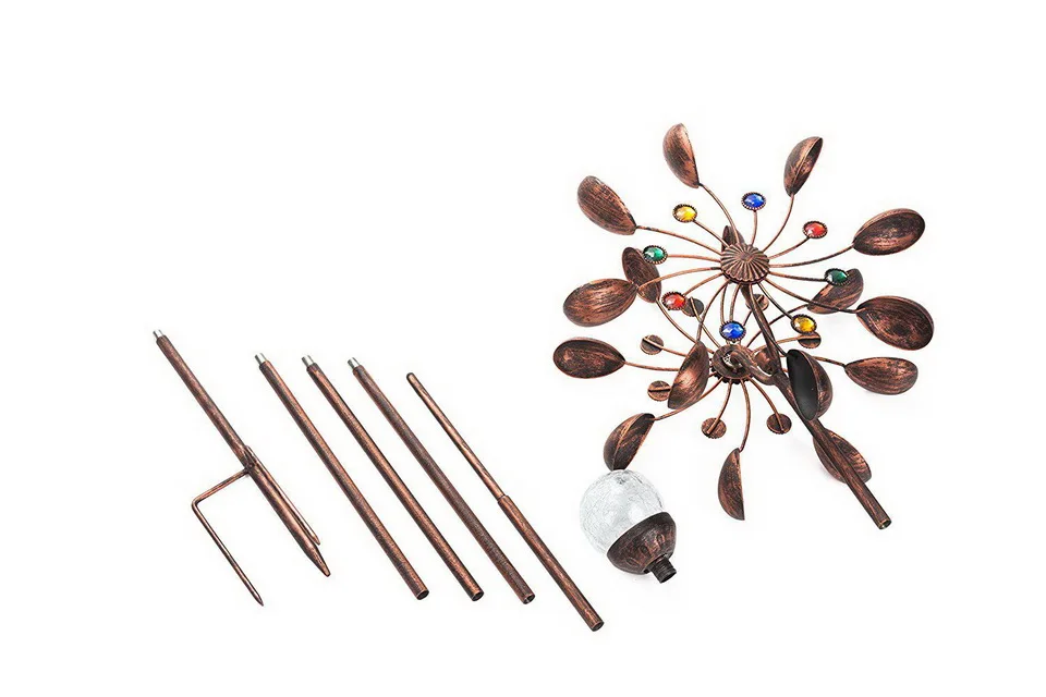 
kinetic wind spinner outdoor Solar Garden Lighting 