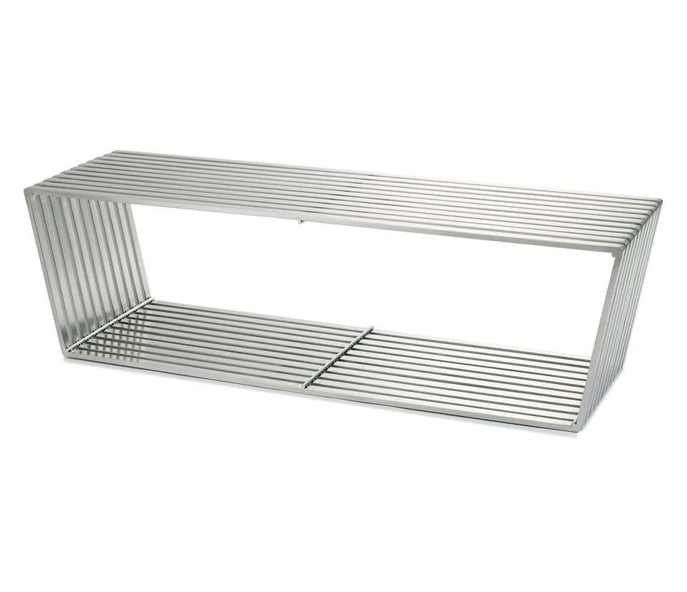 
Long bench in stainless steel frame 