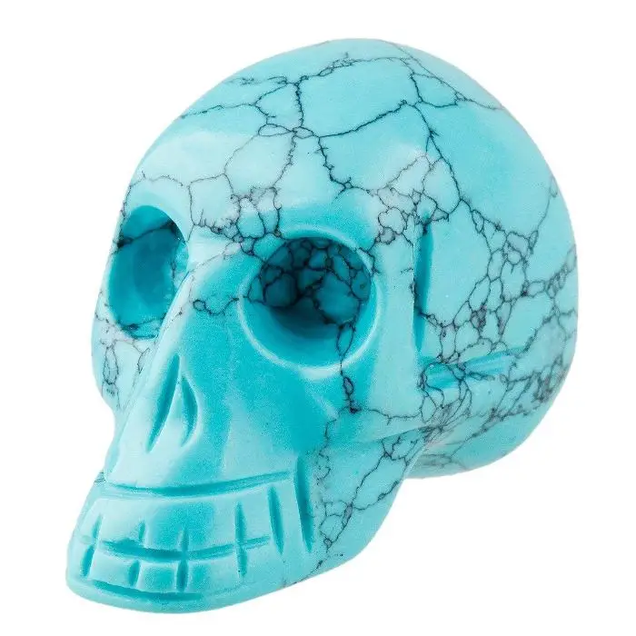 Wholesale Turquoise Crystal Carving Craft Decor Quartz Head Crystal Skulls Carved