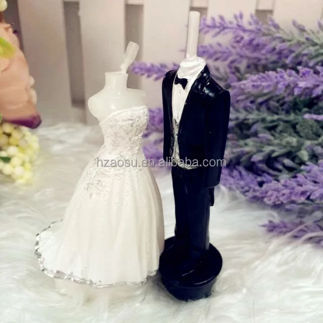 Bride White Wedding Dress Shaped Candles
