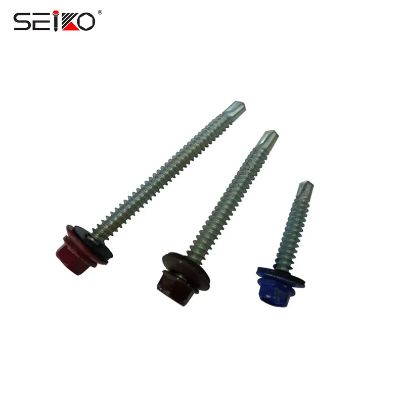 
Painted Hex Washer Head Reduced Point Self Drilling Roofing Screws 