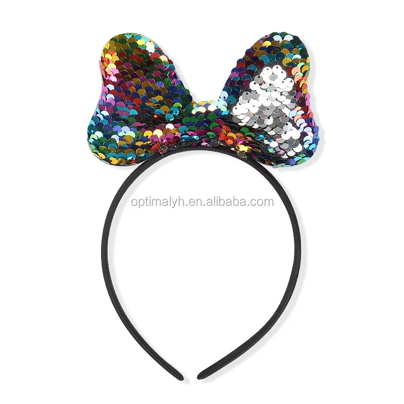 Kids Reversible ear Bow Hairband plastic Headband For Children Girls Hair Accessories