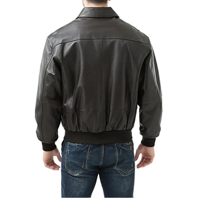 wholesale price new design motorcycle woodland man genuine leather flight bomber jacket