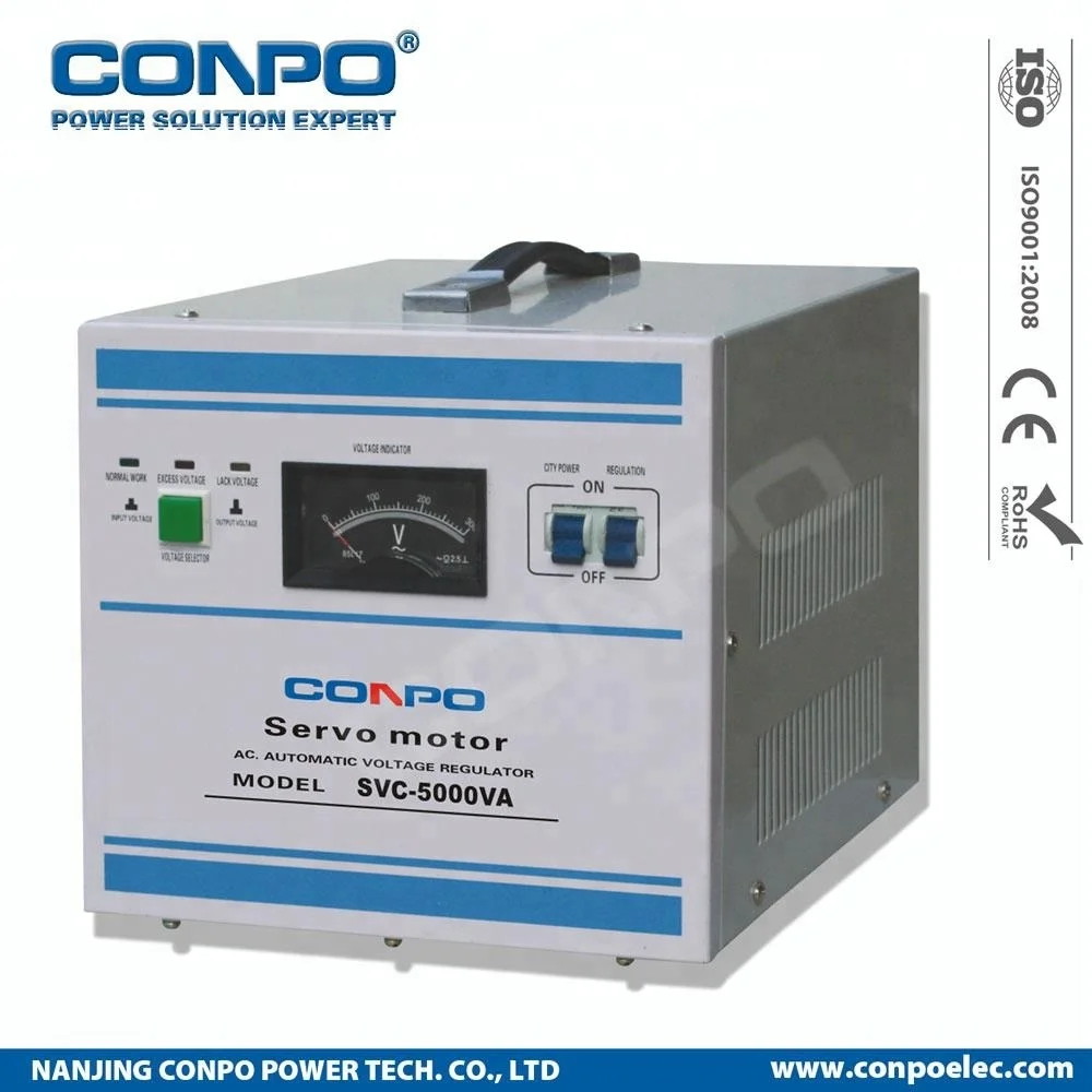 SVC-7500VA/10KVA(new) Single Phase Servomotor-type high accuracy Automatic Voltage stabilizer regulator AVR 220VAC, CE RoHS