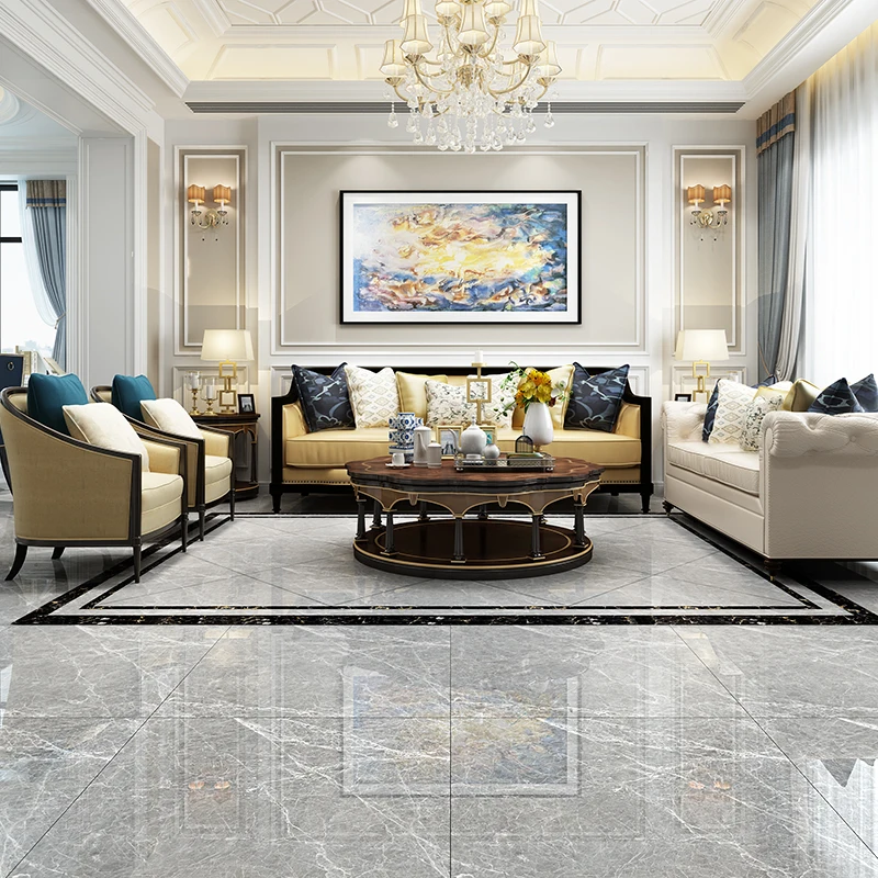 New design High Glossy Nano Polished Porcelain Full Body MarbleTiles in 80X80cm