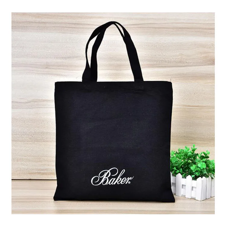 
Online Wholesale Heavy Duty Custom Printed Black Cotton Canvas Tote Shopping Bag For Women 