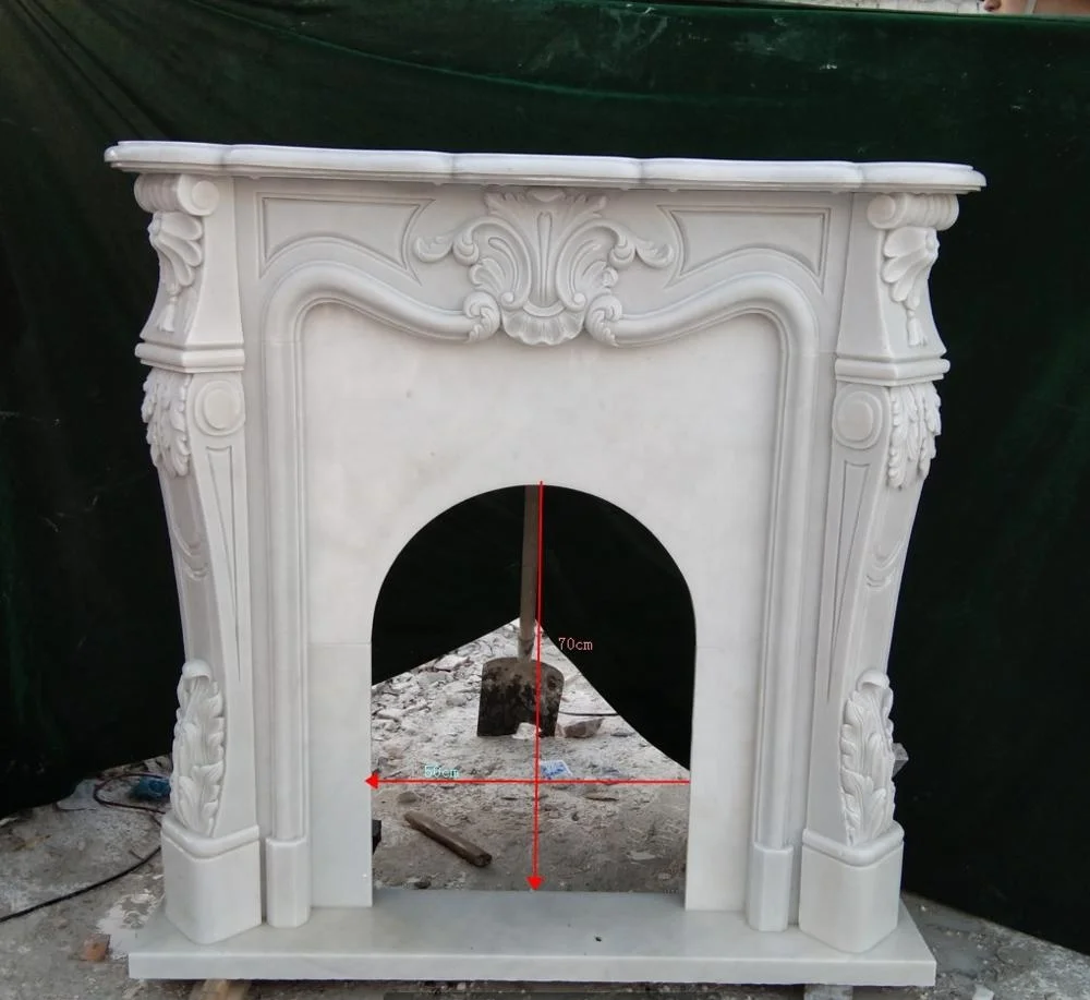 Customized indoor small marble fireplace