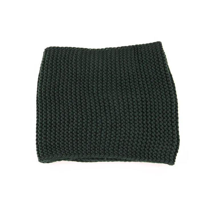 Thick And Chunky Knitted Army Green Infinity Scarf For Winter