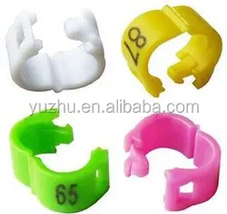 Mixed color  3mm  plastic open pigeon ring with number 1-100 for Canary