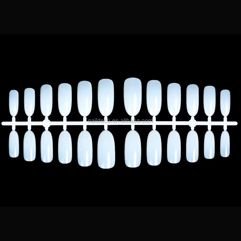 2024 NEW Long Oval Fake Artificial Natural Plain Christmas PVC Box Design Finger ABS 10 Sizes Nadeco Nails