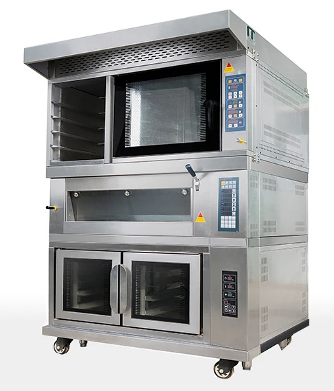 Electric bread Convection oven 2 deck 4 tarys oven with 10 Pan Proofing Cabinet
