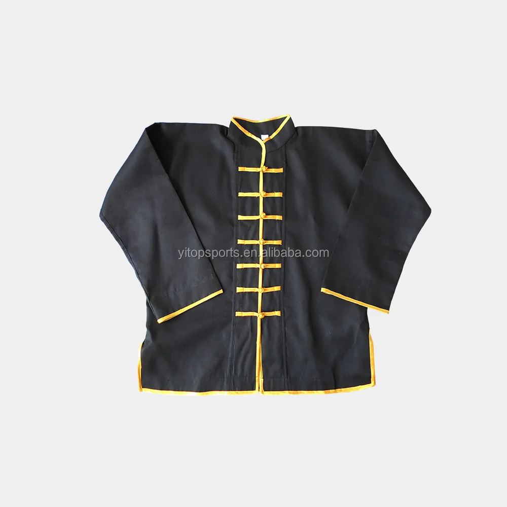 Training Chinese traditional black kungfu uniform wushu uniform
