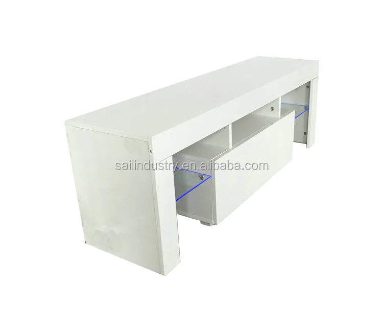 Modern Wooden simple design high gloss and  LED tv cabinet with drawer