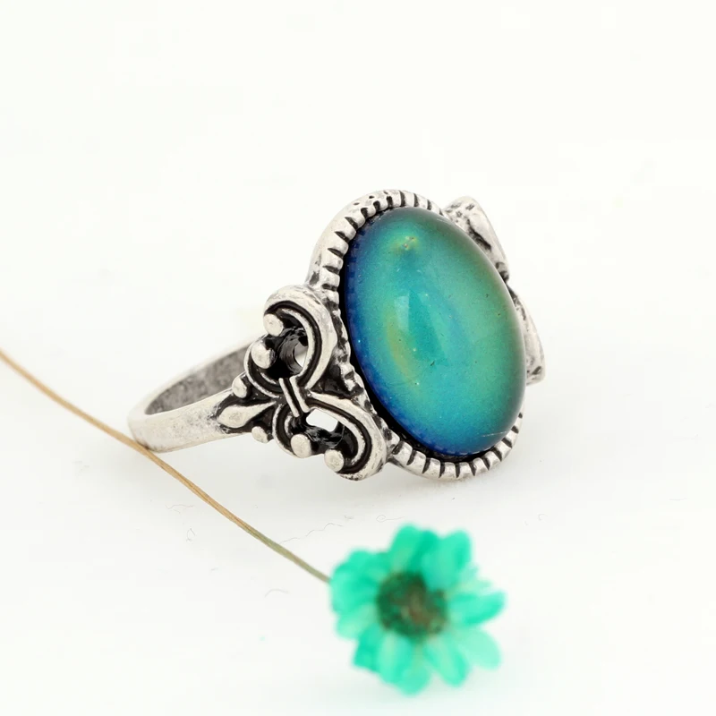 Wholesale 925 Silver Plated Fashion Ring Big Blue Stone Ring