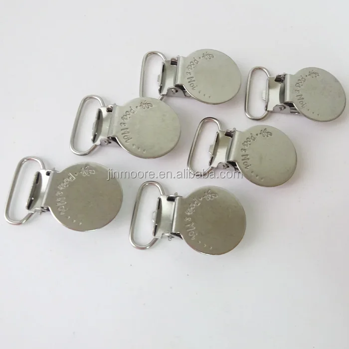 MSC07 Personalized OEM Engrave Logo Steel Suspender Clips Buckle For Baby Clothes
