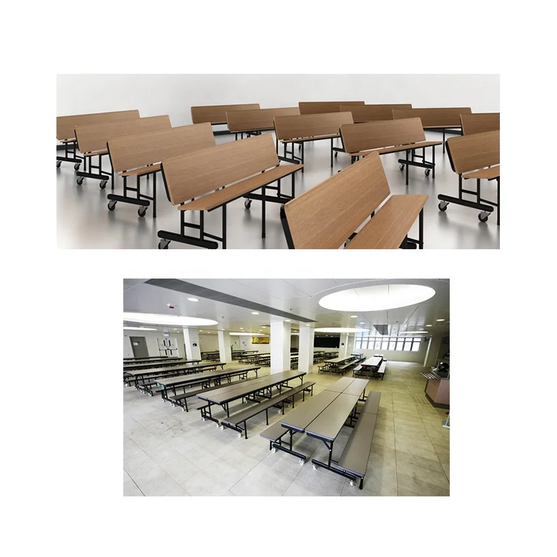 Modern School Cafeteria Table Convert Table Auditorium Bench Outdoor Folding Mobile Canteen Table