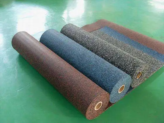 
Aging resistance black rubber speckled gym floor mat roll 