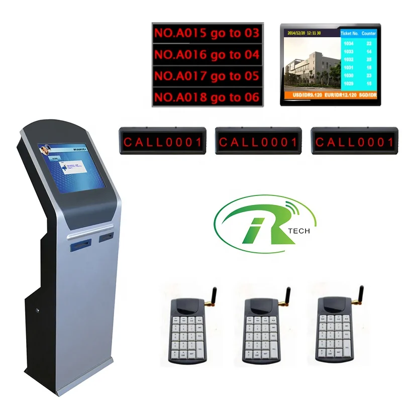 IRTECH wholesale wired or wireless LED queue system counter display, ticket number display, led display qms