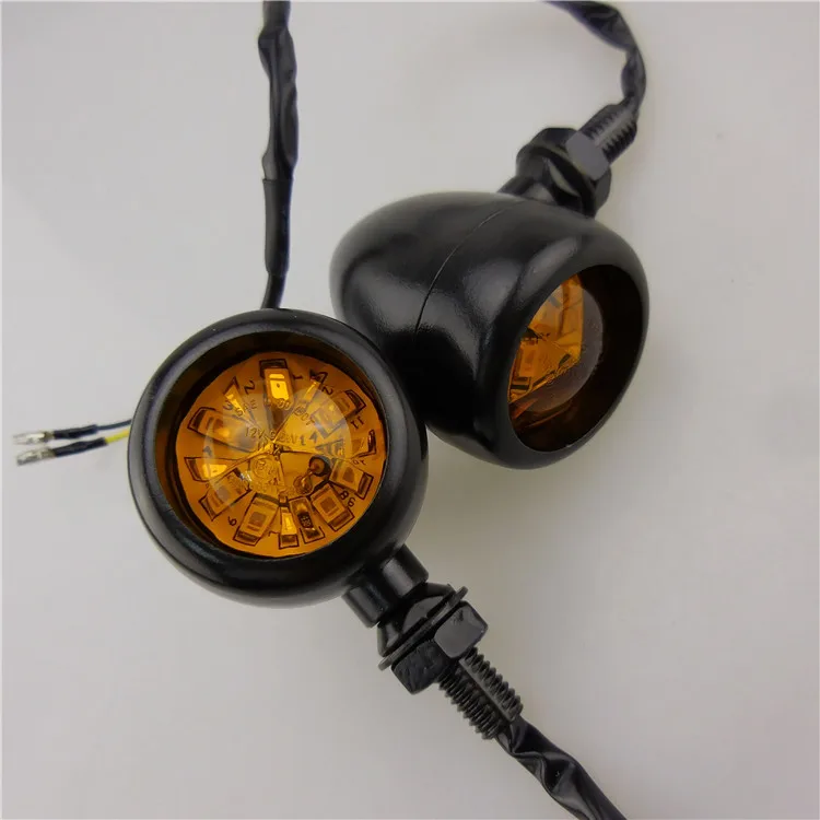 DC 12V Motorcycle LED Light Universal 16 LED Motorcycle Bullet Turn Signal Indicator Lamp Scooter Turn Light Blinker Amber