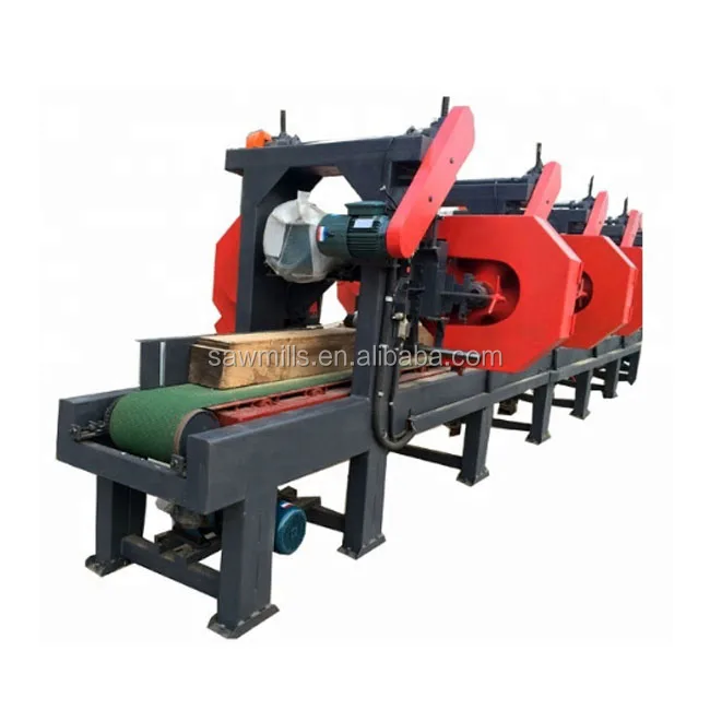 Electric lumber sawing machine 5 sawmill heads timber bandsaw resaw horizontal
