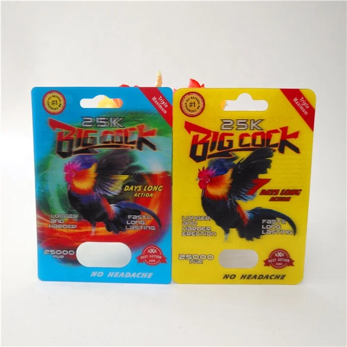 Custom Printed Plastic 3D Blister Cards For Male enhancement Capsule Pill / Big cork 25k  Big Cork 100k 3d Cards