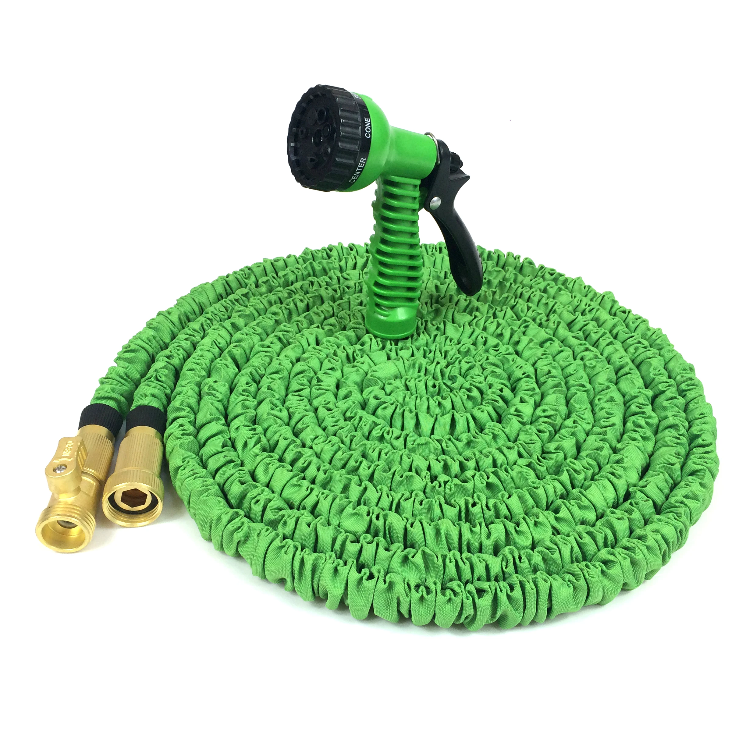 
[GREENLAND] 2020 hot Sale Magic Expandable Hose Pipe Garden Water Hose Retractable garden hose with Brass Fitting with Spray Gun 