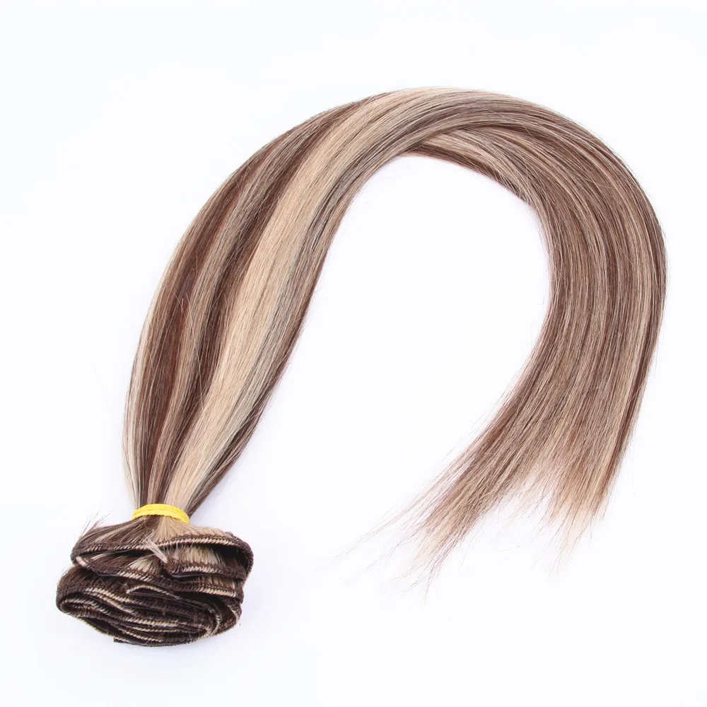 
Virgin Remy Cuticle Aligned Hair Extension Human Onbre Clip In Russian Hair Extensions 
