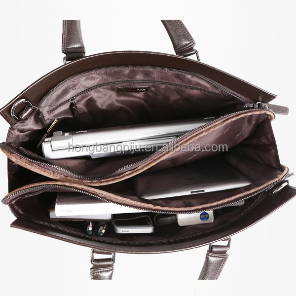 New style 100% handmade mens genuine leather messenger bag in handbag for business man