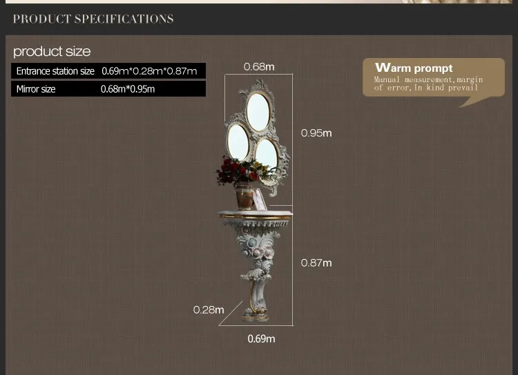 classical bedroom furniture- royalty classic solid wood handcraft console table